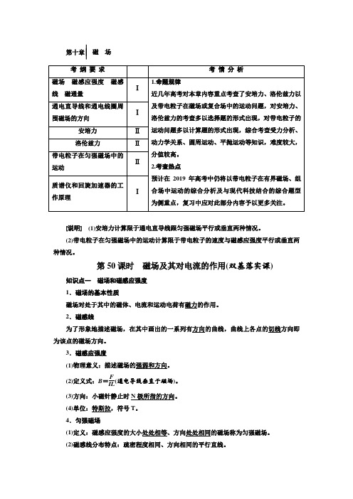 2019届一轮复习人教版     磁 场    学案