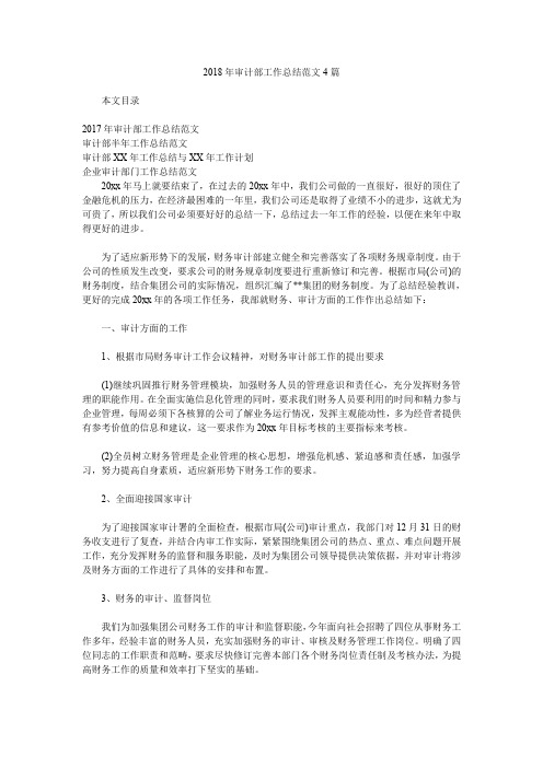 2018年审计部工作总结范文4篇.doc