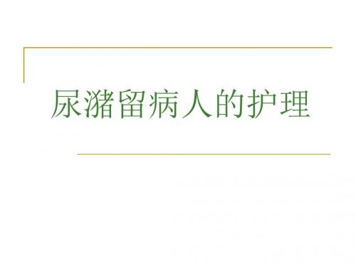 尿潴留病病人的护理 PPT课件