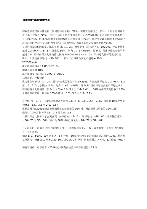 高效液相中流动相比例调整