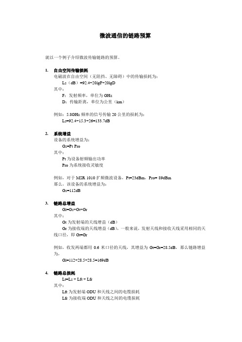 关于微波通信的链路预算