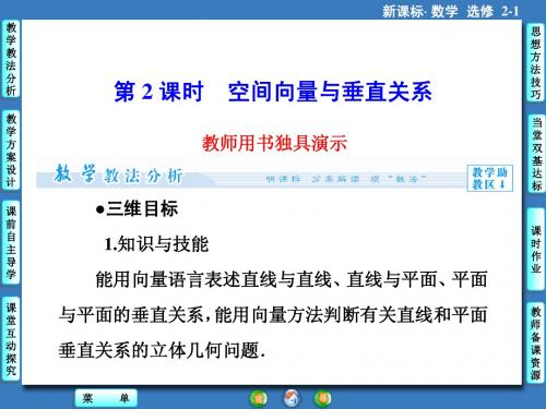 3.2空间向量与垂直关系 课件(人教A版选修2-1)