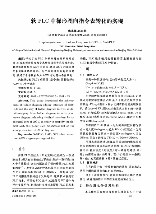 软PLC中梯形图向指令表转化的实现