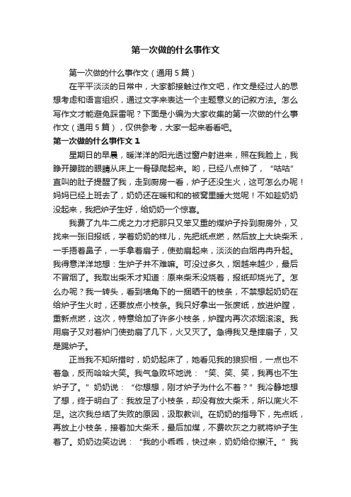 第一次做的什么事作文（通用5篇）