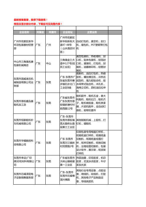 新版广东省打胶机工商企业公司商家名录名单联系方式大全633家