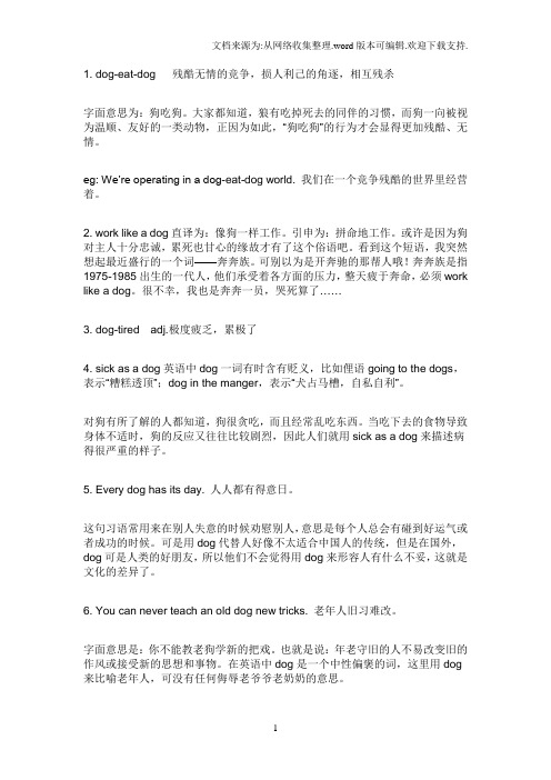 有关于dog的英语短语