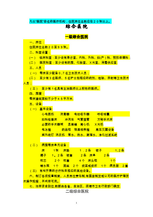 医疗机构设置基本标准【精选文档】