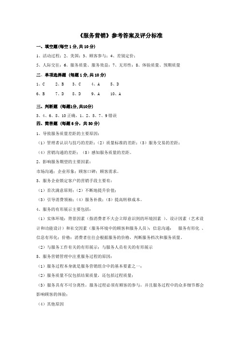 服务营销答案