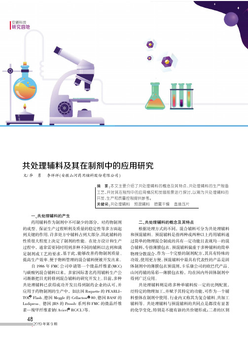 共处理辅料及其在制剂中的应用研究