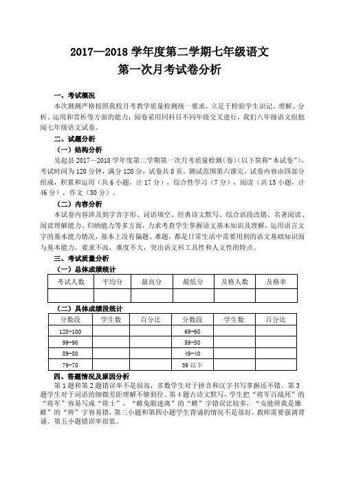 试卷分析样本