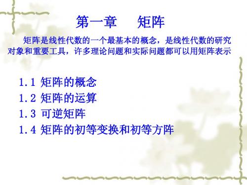 线代第一章、矩阵