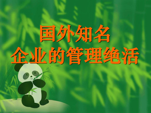 国外知名企业的管理绝活(PPT15)