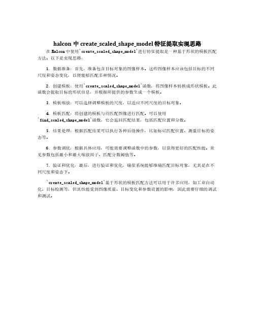 halcon中 create_scaled_shape_model 特征提取实现思路