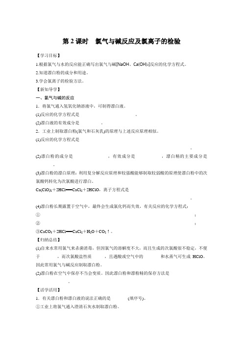 氯气与碱反应学案