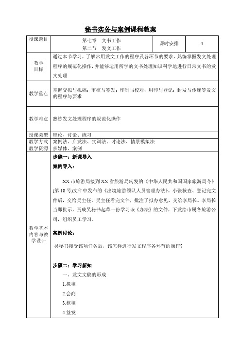 电子教案-《文秘实务与案例(第二版)》-A42-9555第七章 文书工作 第二节 发文工作