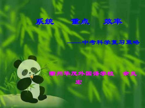 中考科学复习策略--系统重点效率--浙教版(新编2019教材)