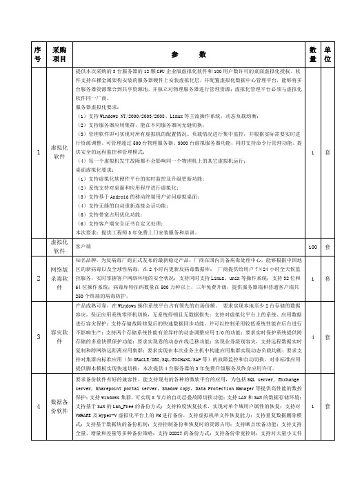 虚拟化技术指标要求