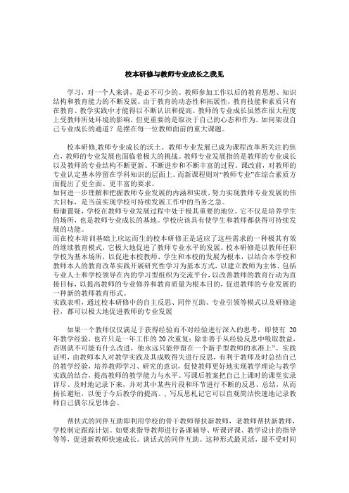校本研修与教师专业成长之我见