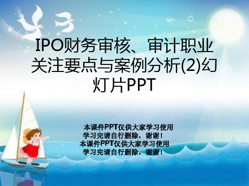 IPO财务审核、审计职业关注要点与案例分析(2)幻灯片PPT