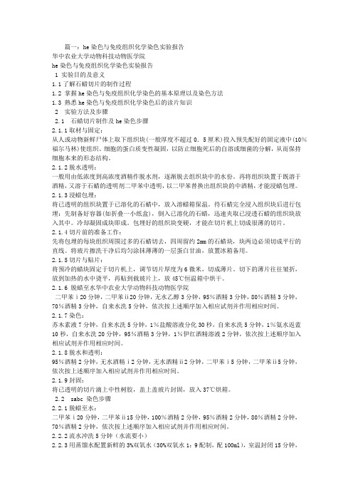 HE染色实验报告
