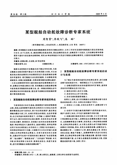 某型舰船自动舵故障诊断专家系统
