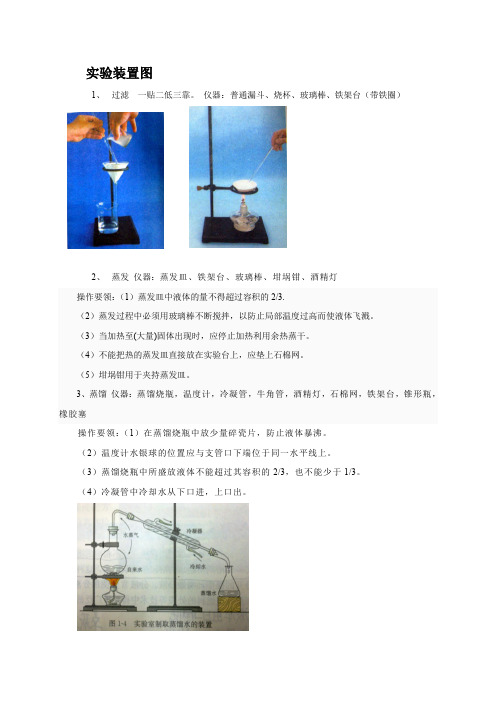高中化学书本中的实验装置图