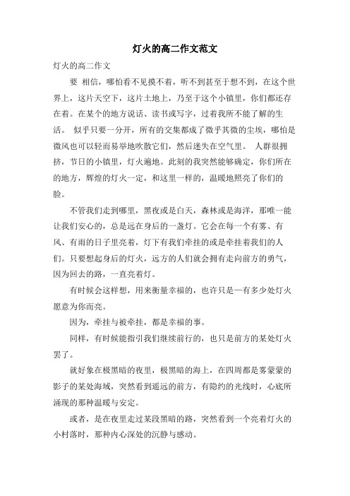 灯火的高二作文范文
