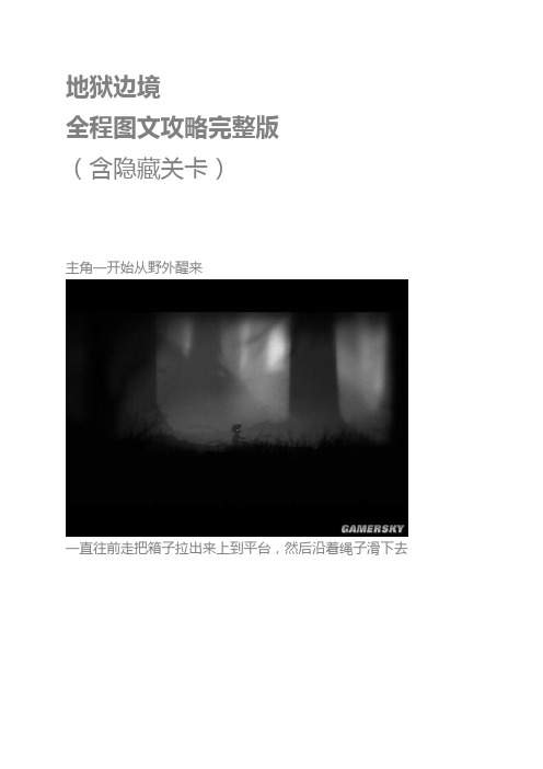 地狱边境 全程图文攻略完整版(含隐藏关卡)