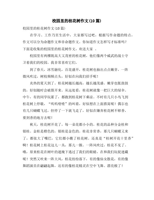 校园里的桂花树作文(10篇)