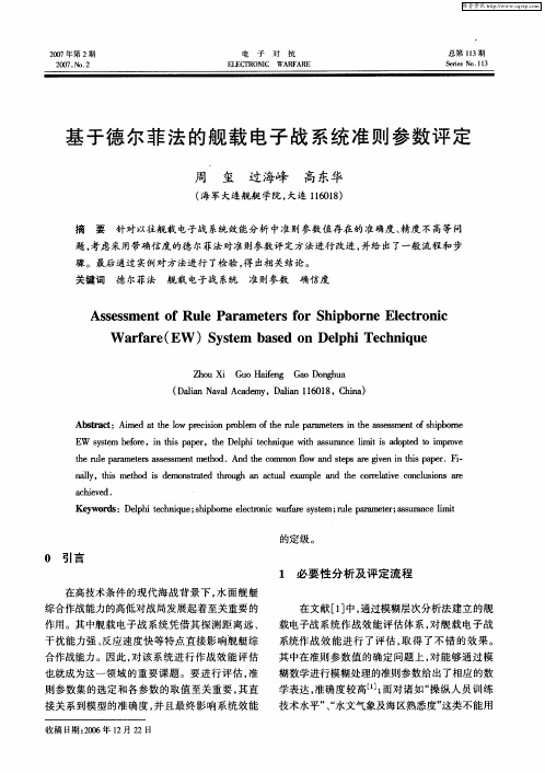 基于德尔菲法的舰载电子战系统准则参数评定