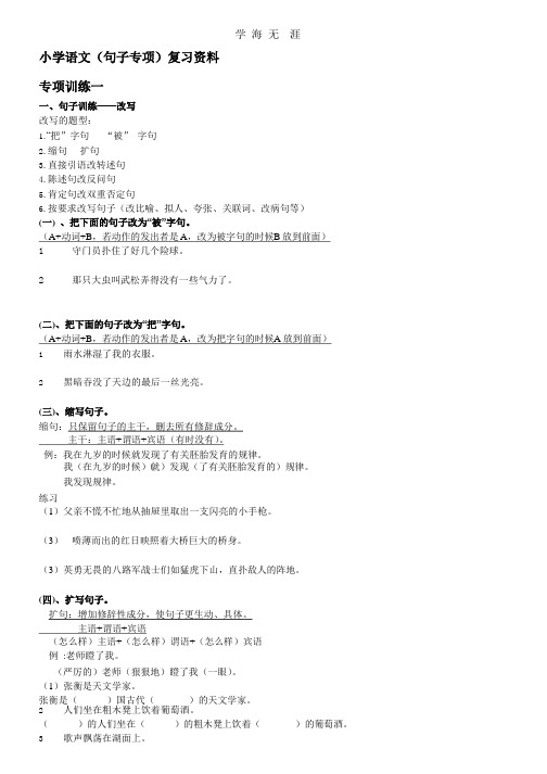 小学语文句子改写专项复习一(2020年整理).pptx