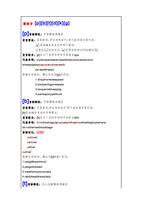 音标六 爆破音
