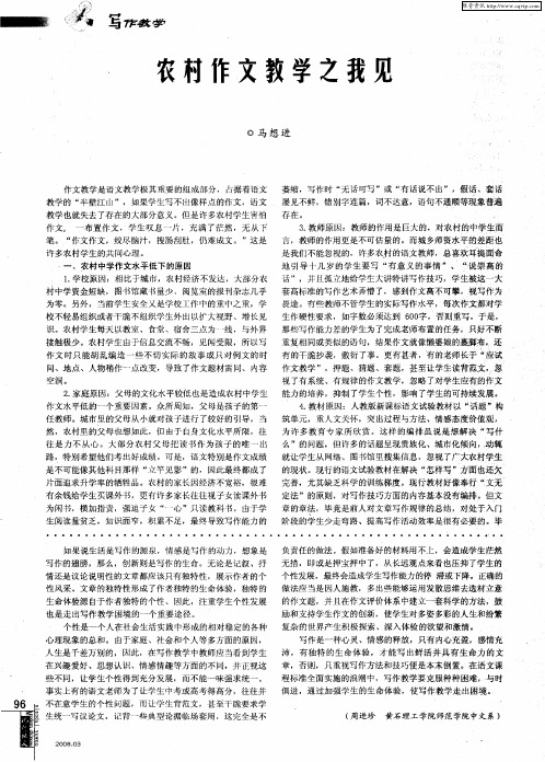 农村作文教学之我见