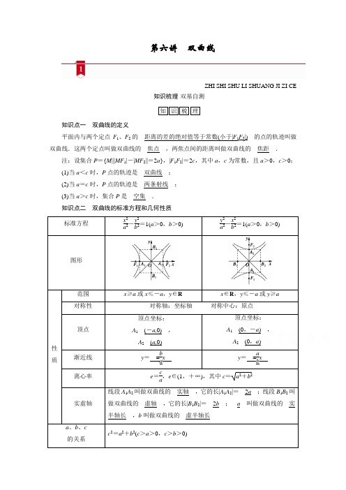 2021版新高考数学一轮复习讲义：第八章第六讲 双曲线 (含解析)