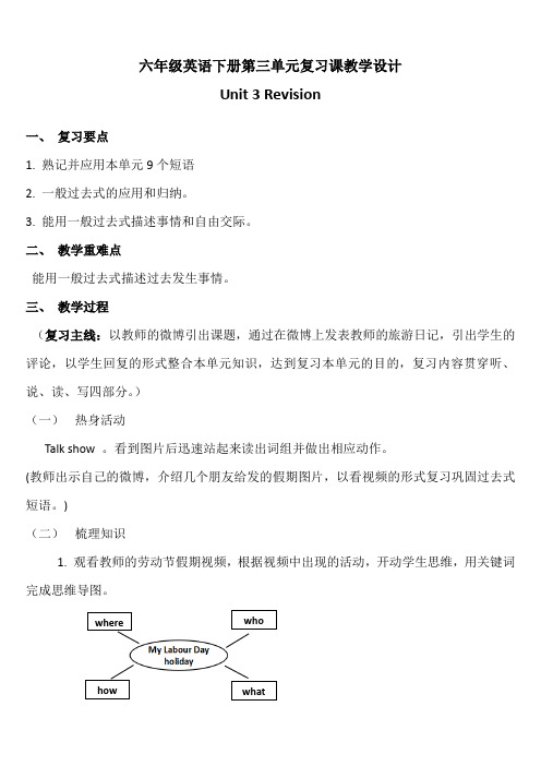 英语人教版六年级下册单元复习教学设计