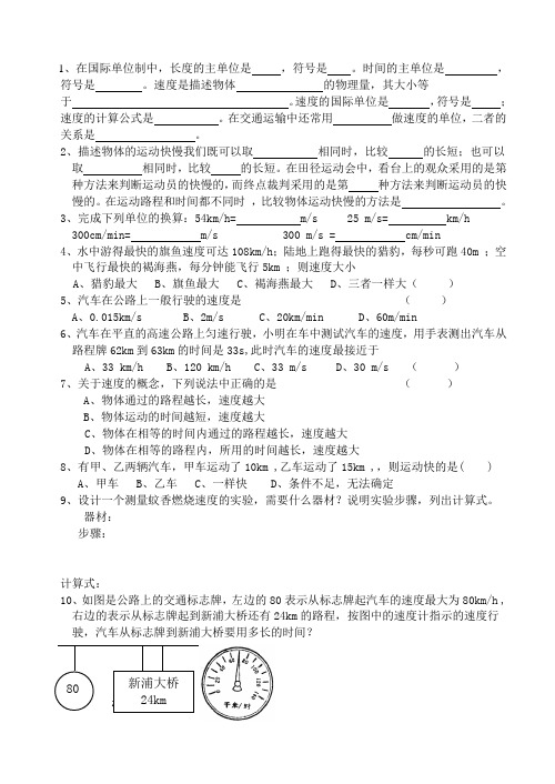 速度练习1