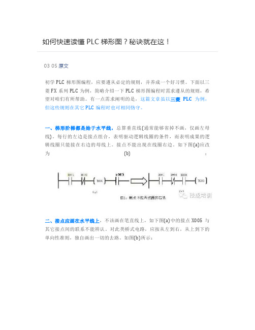 如何快速读懂PLC梯形图