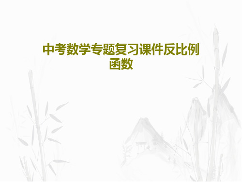 中考数学专题复习课件反比例函数43页PPT