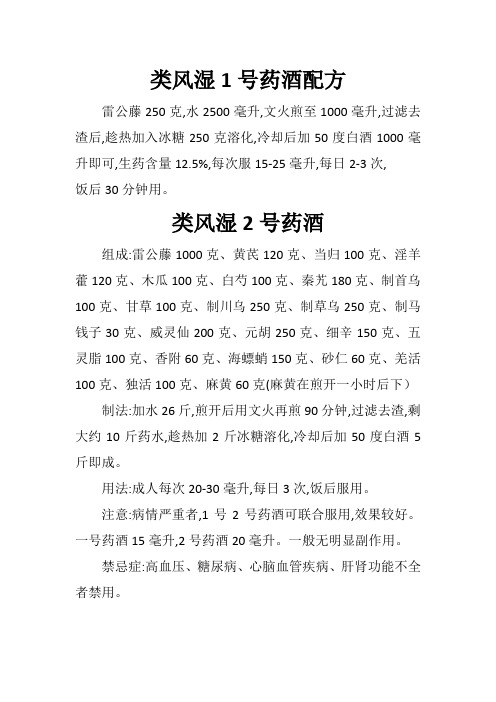 类风湿药酒