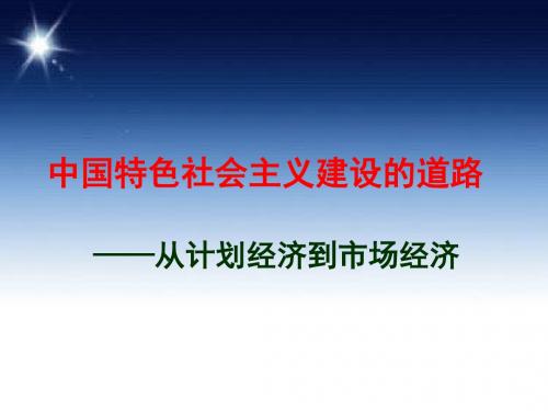 高中历史新课标人教版中国特色社会主义建设的道路