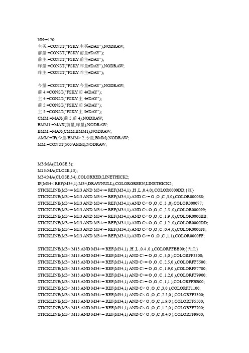 通达信指标——B04变色K线(主图)指标