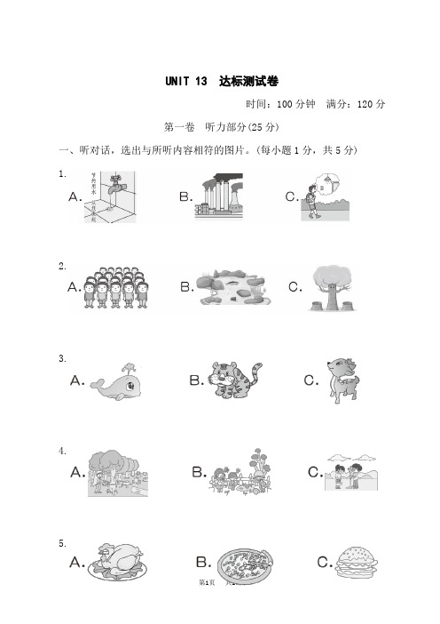 人教版九年级下册英语Unit 13 达标测试卷