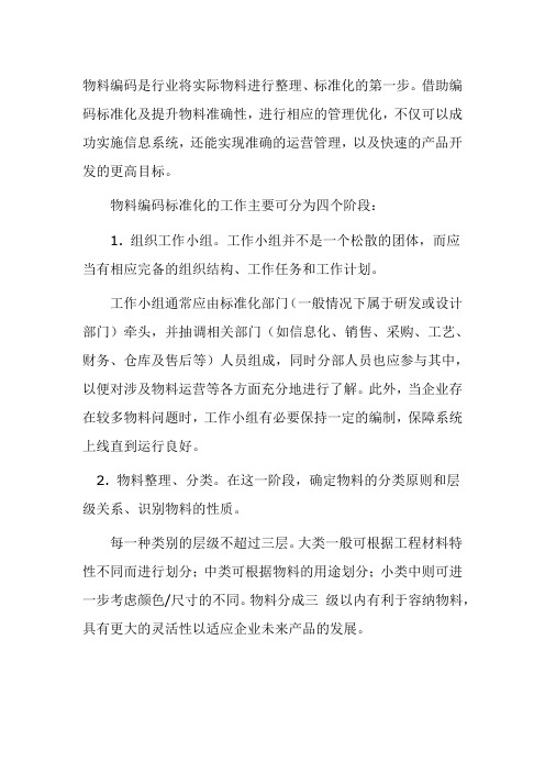 物料编码标准化
