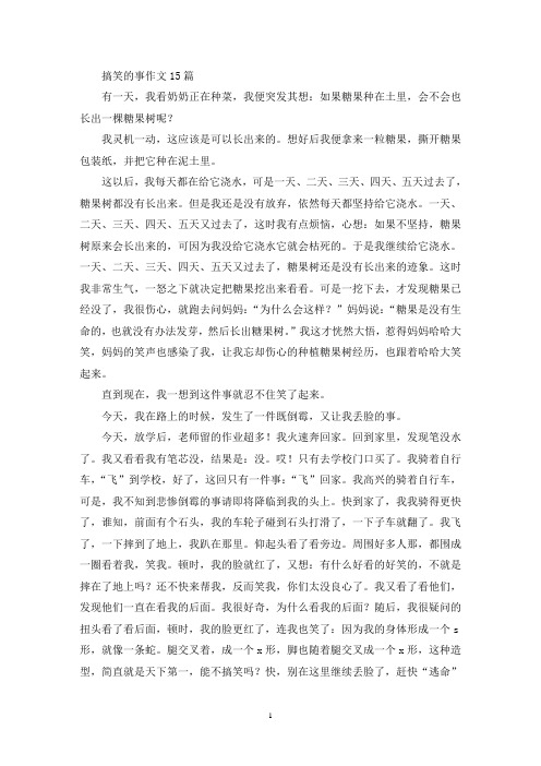 搞笑的事作文15篇(精选)