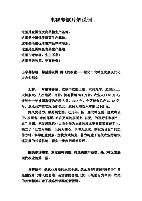 发展现代化大农业纪实