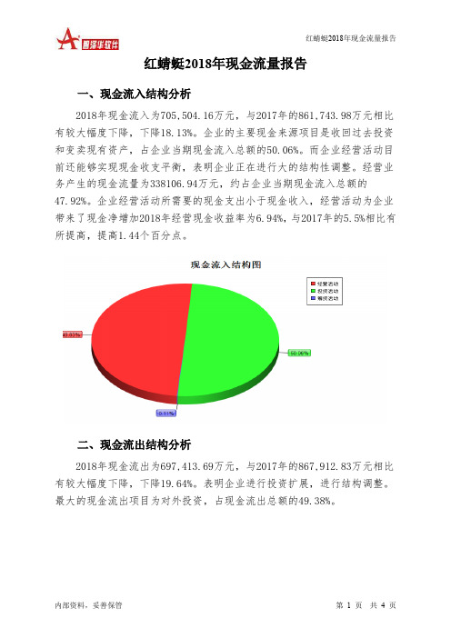 红蜻蜓2018年现金流量报告-智泽华