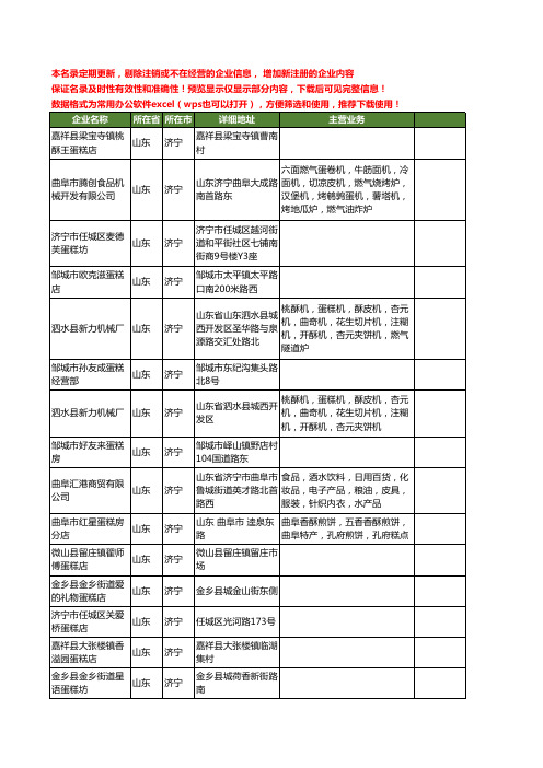 新版山东省济宁蛋糕工商企业公司商家名录名单联系方式大全78家