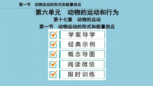 苏教版八年级生物上册课件 ：第6单元第17章 第1节动物运动的形式和能量供应