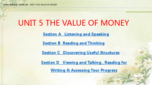 新教材人教版高中英语必修第三册：Unit 5  The Value of Money 精品课件