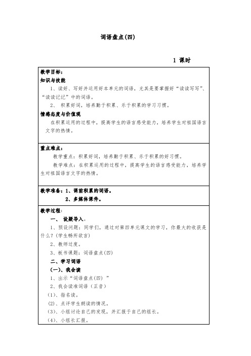 人教版六年级语文下册《四组  词语盘点》研讨课教案_12
